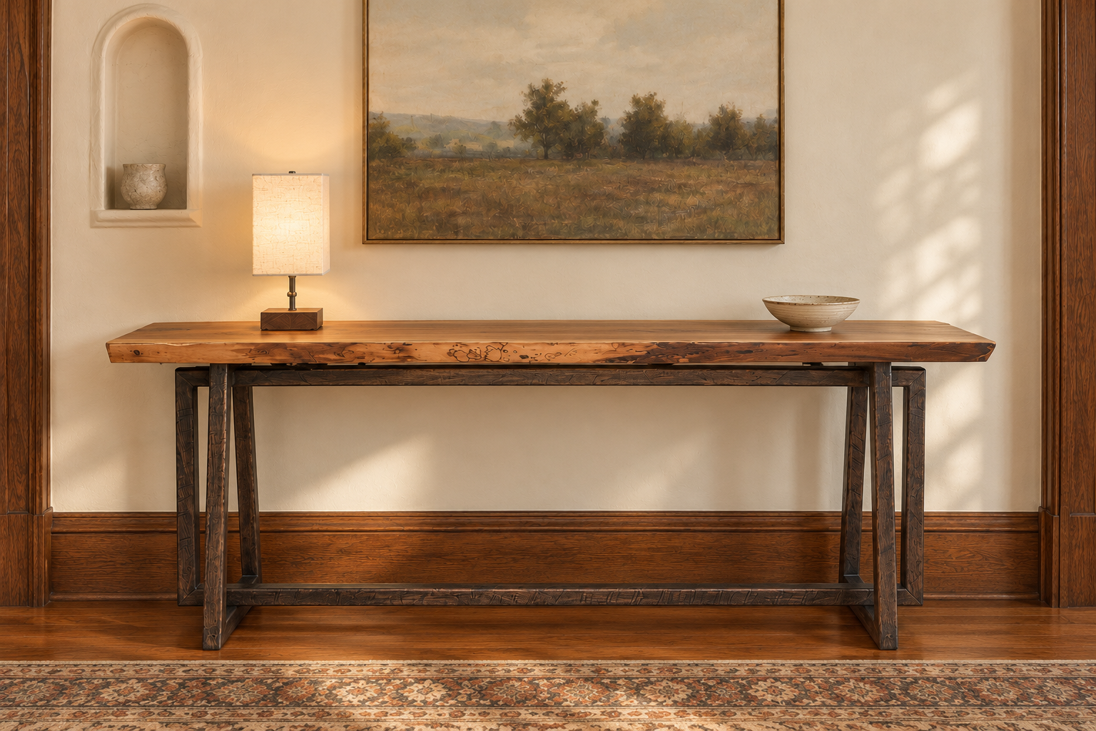 Lifestyle visualization of The Long Argument in an elegant room, viewed straight on