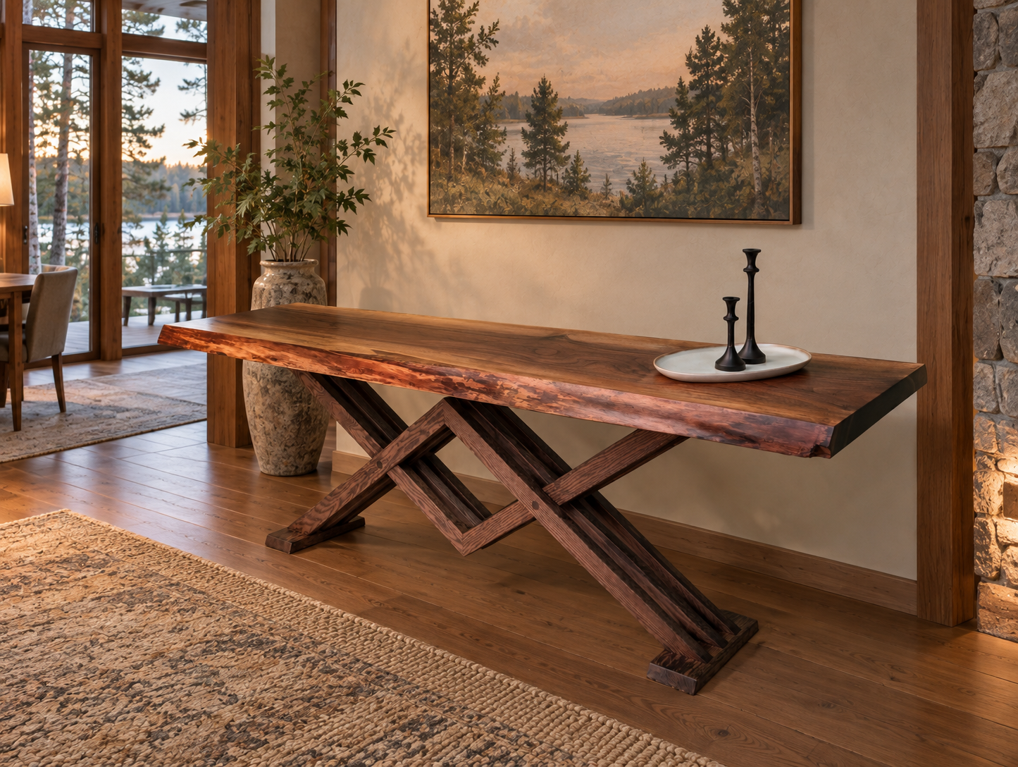 Lifestyle visualization of The Long Way Around in a Northern Michigan forest home